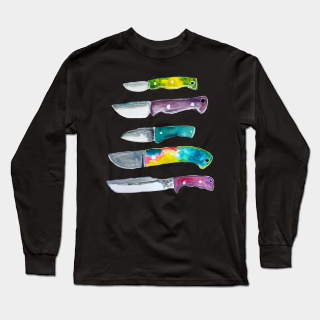 Knives Long Sleeve T-Shirt by Mary Mastren